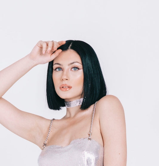 choker in maglia metallica argento